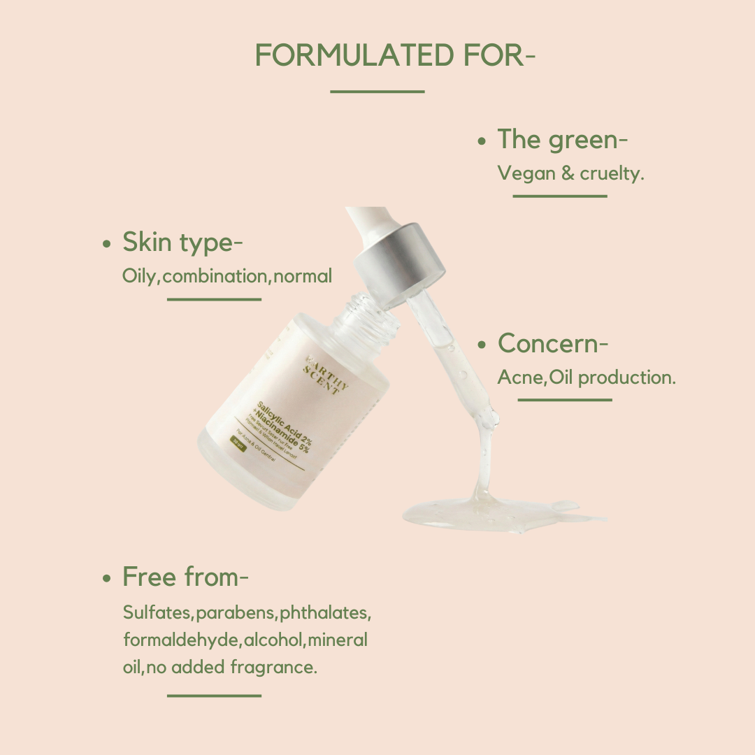 Salicylic acid 2% + niacinamide 5% with Tea tree hydrosol & face serum