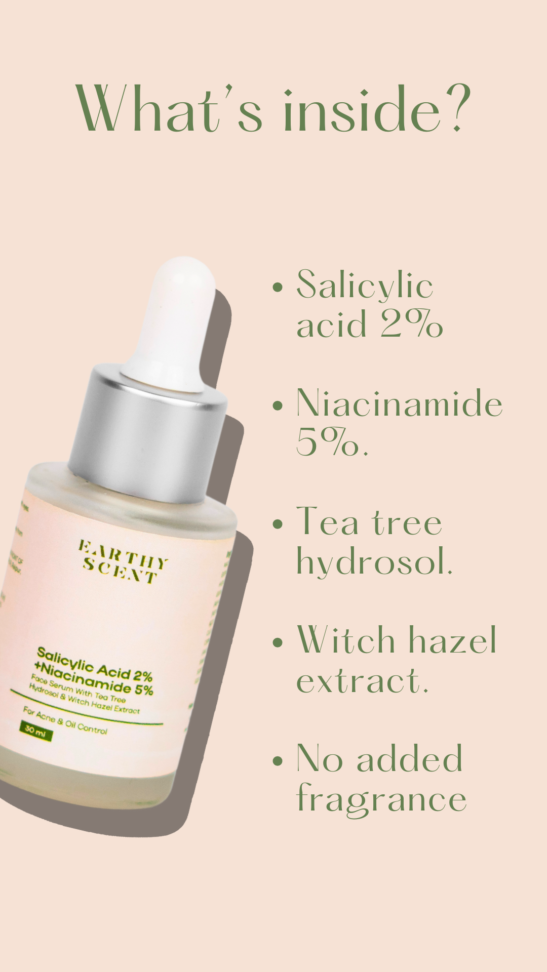 Salicylic acid 2% + niacinamide 5% with Tea tree hydrosol & face serum