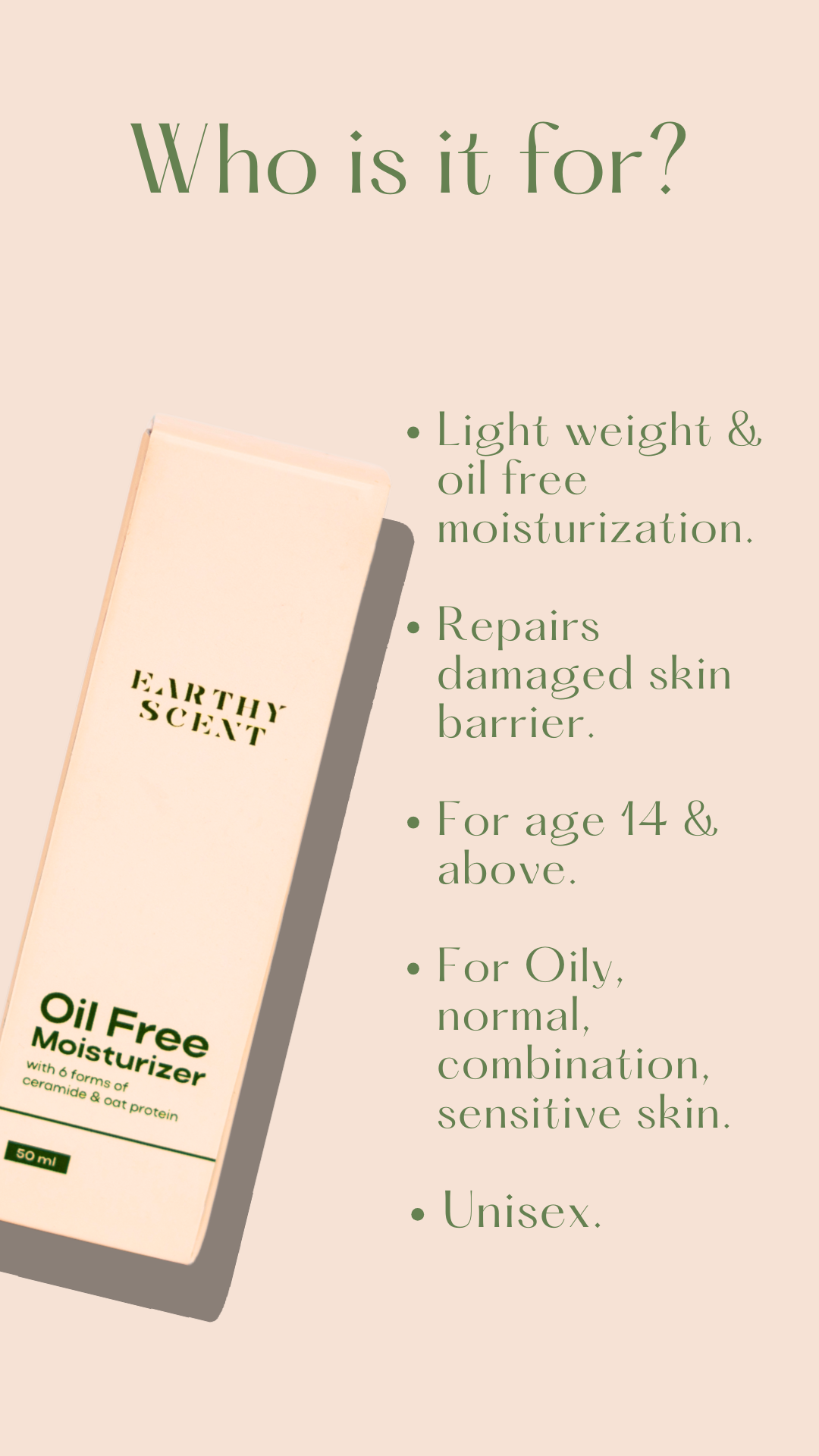 Oil free moisturizer with 6 forms of ceramide & oat protein